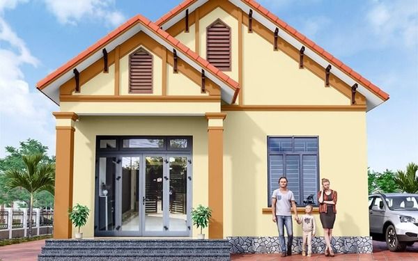 Vàng là màu sơn nhà đẹp cấp 4 mang đến cảm giác tràn đầy năng lượng