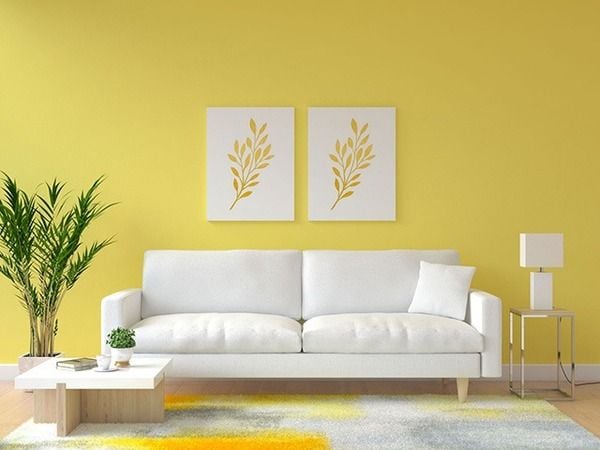 Màu vàng giúp không gian nội thất nhà cấp 4 thêm nổi bật