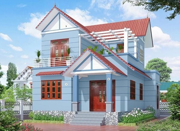 Sơn nhà màu xanh dương phù hợp cho những người có mệnh Thủy hoặc Mộc
