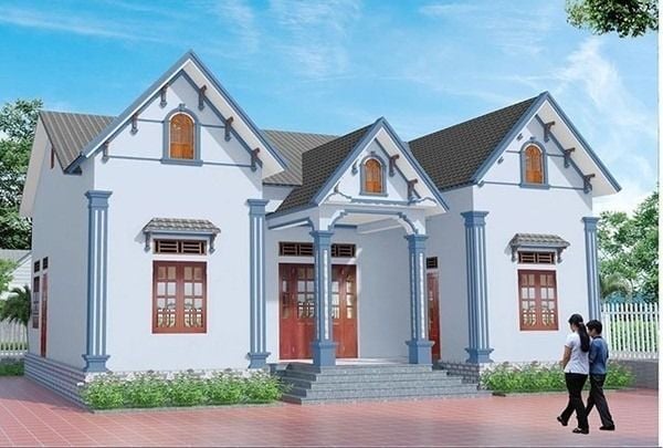 Gợi ý mẫu phối màu sơn xanh dương cho không gian ngoại thất