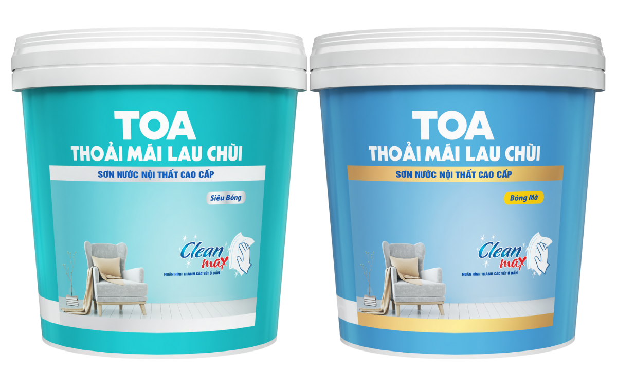 Sơn Nước Trong Nhà TOA Thoải Mái Lau Chùi - Siêu Bóng - 15L