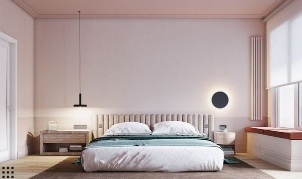 Mẫu phòng ngủ sơn màu hồng đơn giản
