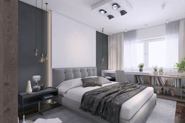 Mẫu nhà sơn màu trắng xám được ưa chuộng - Mẫu số 1