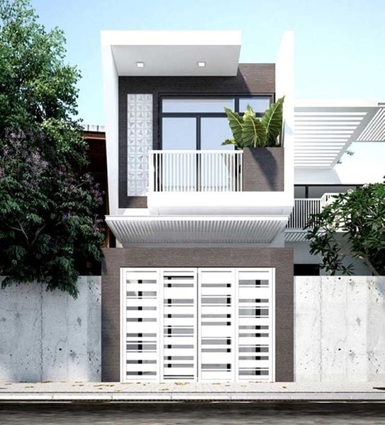 Gợi ý bạn cách phối màu sơn mặt tiền nhà ống 2 tầng đẹp và  ấn tượng