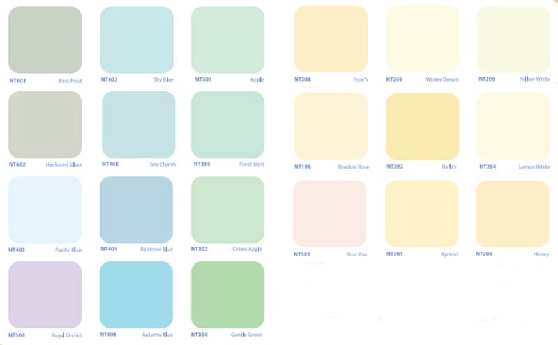 Các màu sắc của TOA Nitto