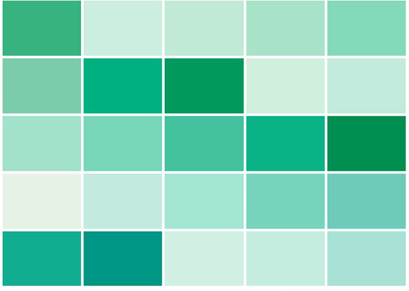 Một số các mã màu Nippon Delightful Green&Blue